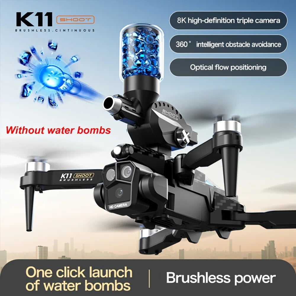 8K K11 MAX Water Bomb 8K With 3 Camera Powerful Brushless Motor 8K Drone Professional Aerial Photography Aircraft With Three Camera