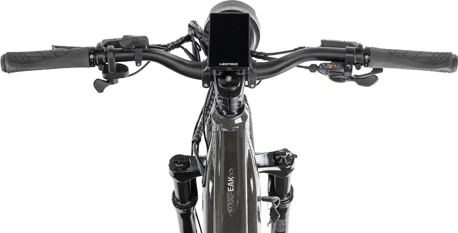 Lectric eBikes XPeak2 High-Step Long-Range eBike (Max 80mi. Range/28mph Speed) + Rear Rack, Fenders, Headlight, Suspension Seat Post - Tempest Grey