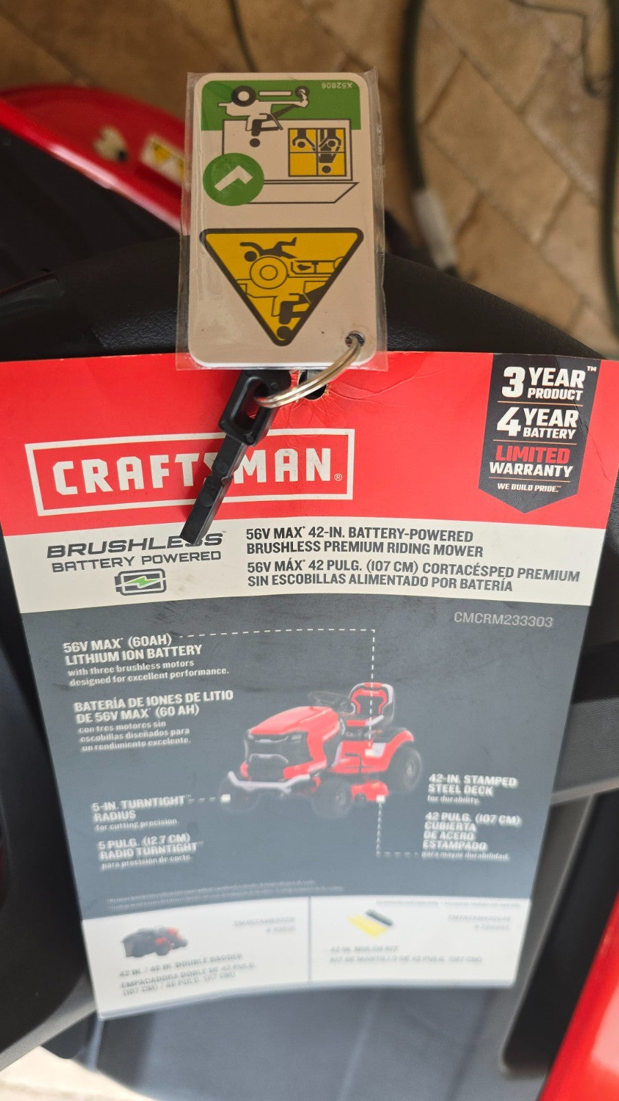 Craftsman 42 in. Electric 56 V Battery Riding Mower Kit
