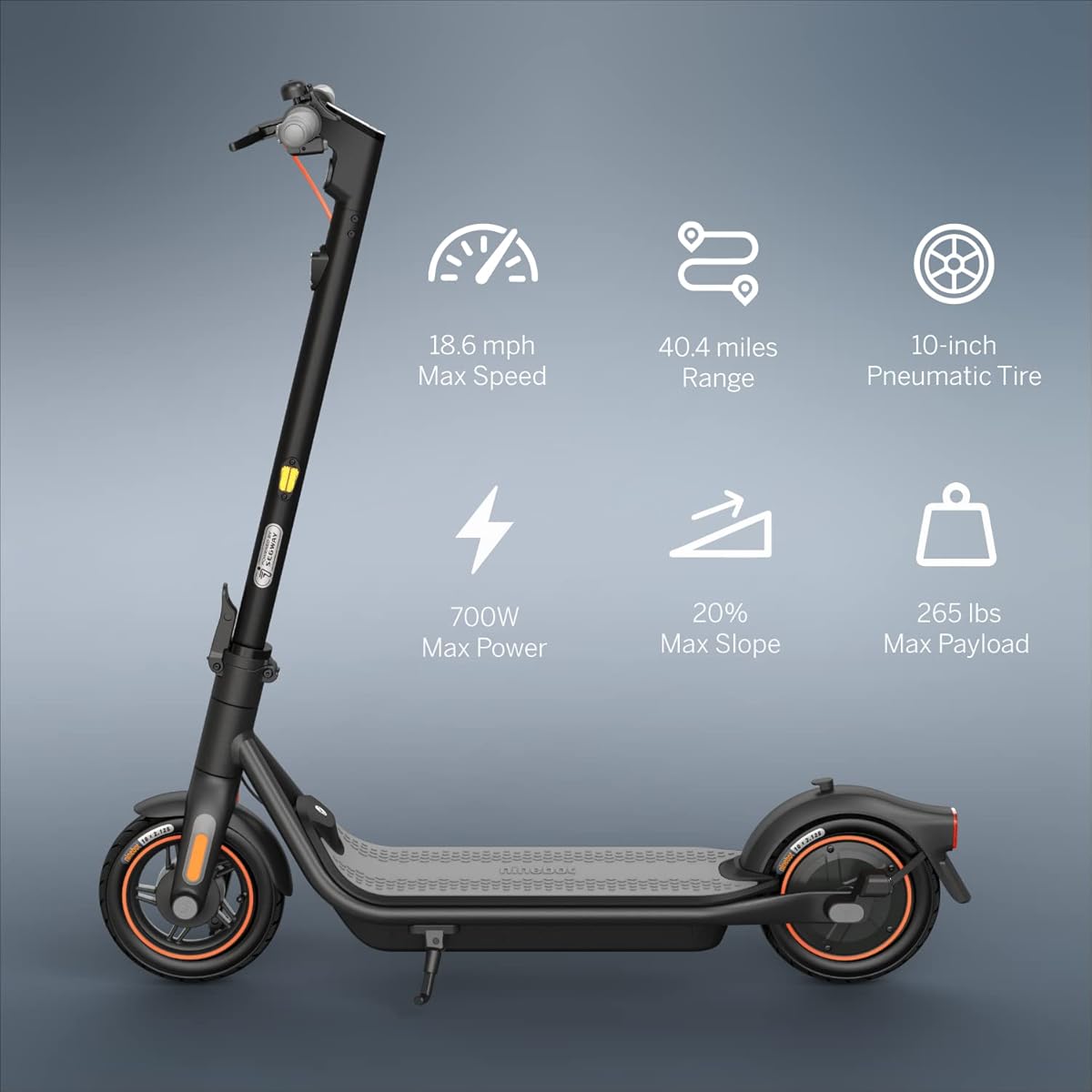 Segway Ninebot F65 Kick Scooter w/40.4 miles Operating Range & 18.6 mph Max Speed - Black