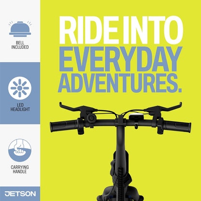 Jetson Bolt Pro Max Electric Folding Bike,14 Inch Wheels, 15.5 MPH Speed, Black