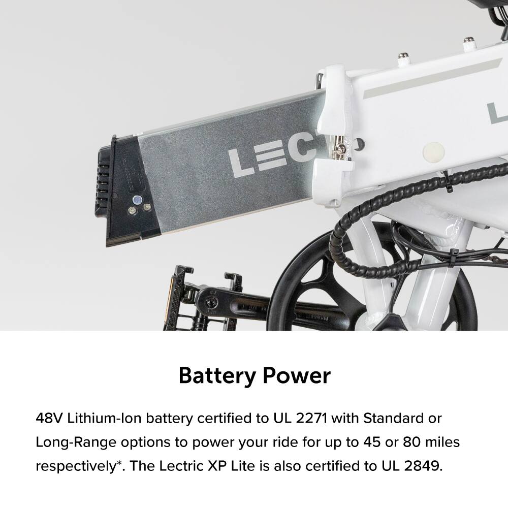 Lectric eBikes - XP Lite2 Foldable Long-Range eBike: 80 miles Max Operating Range & 20 mph Max Speed - Unisize - Arctic White