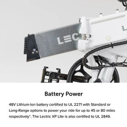 Lectric eBikes - XP Lite2 Foldable Long-Range eBike: 80 miles Max Operating Range & 20 mph Max Speed - Unisize - Arctic White