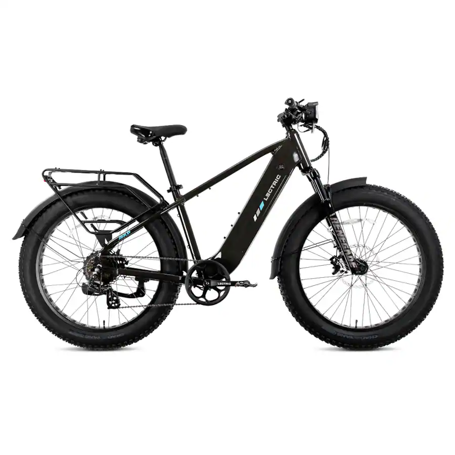 Lectric eBikes XPeak2 High-Step Long-Range eBike (Max 80mi. Range/28mph Speed) + Rear Rack, Fenders, Headlight, Suspension Seat Post - Tempest Grey