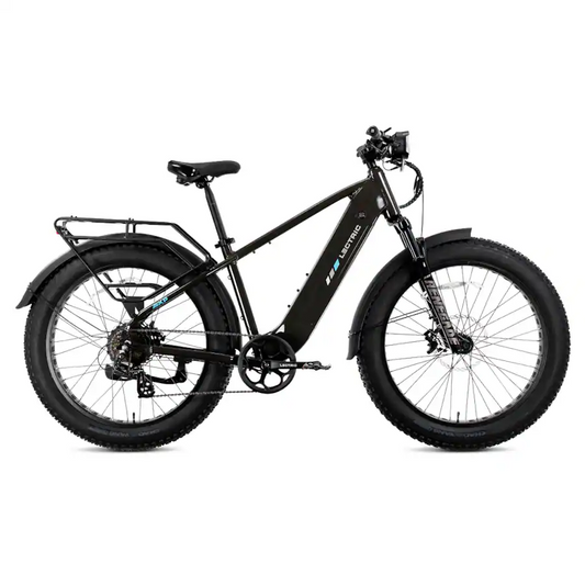 Lectric eBikes XPeak2 High-Step Long-Range eBike (Max 80mi. Range/28mph Speed) + Rear Rack, Fenders, Headlight, Suspension Seat Post - Tempest Grey